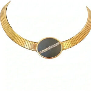 Vintage Park Lane Gold Tone Choker Collar Necklace